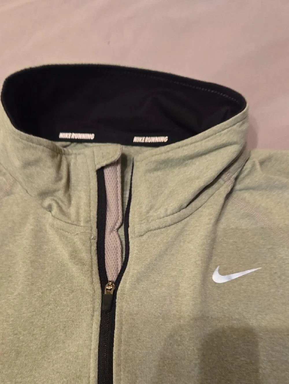 Nike Men's Light Green Quarter-Zip Shirt Jacket